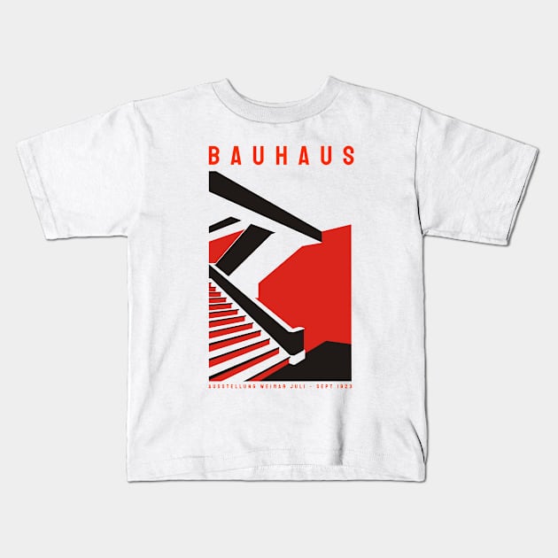 The Staatliches Bauhaus Art Deco Architecture Poster Kids T-Shirt by Closeddoor